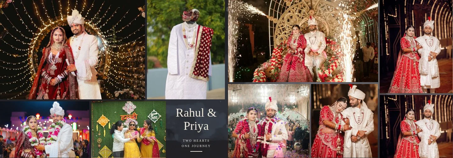 14 × 40 dark cinematic wedding album layout