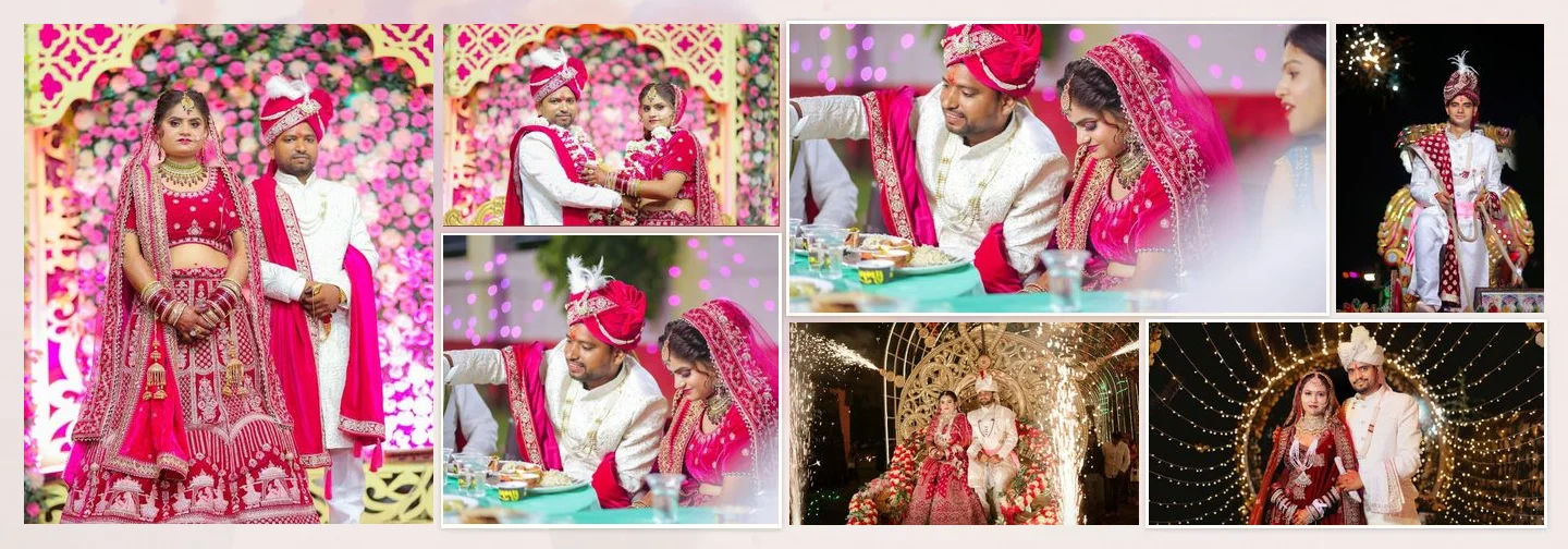 14 × 40 light, elegant wedding album layout